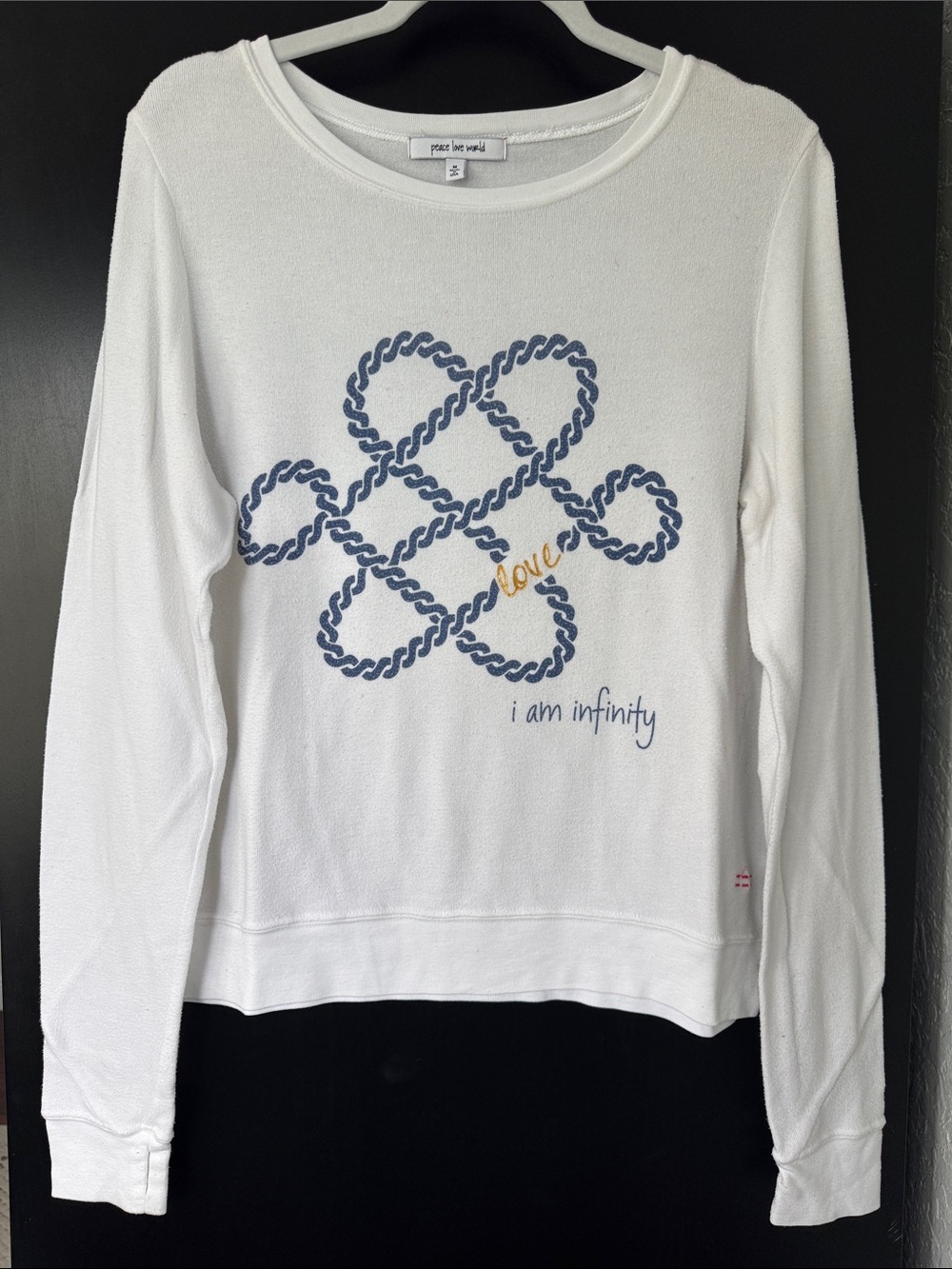 peace love world White Long-Sleeve Graphic Tee - "I Am Infinity"
